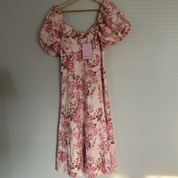 Avec Les Filles Floral-Print Twist Bodice Midi Dress - Picture 7 of 12